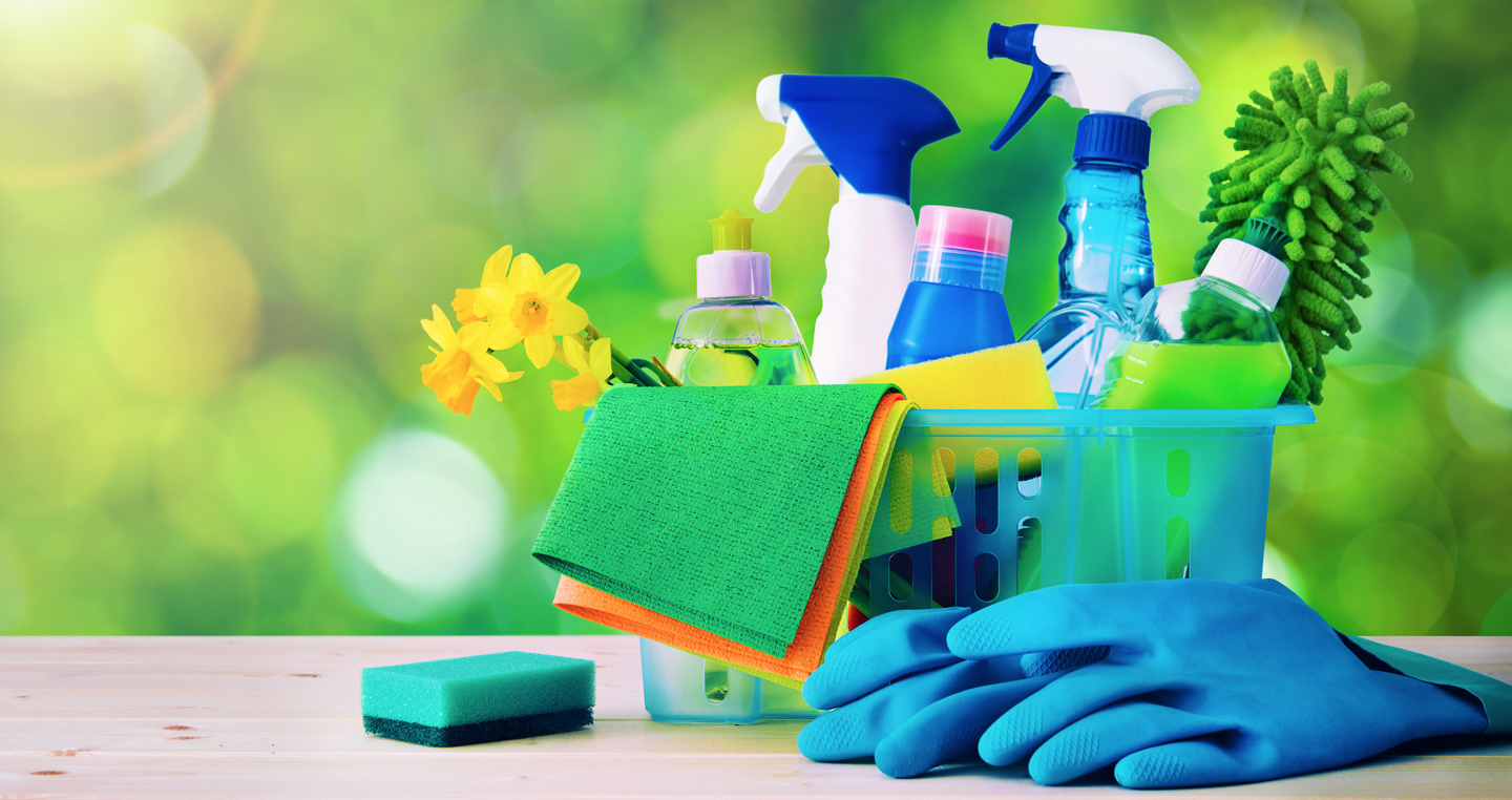 Cleaning supplies for spring cleaning